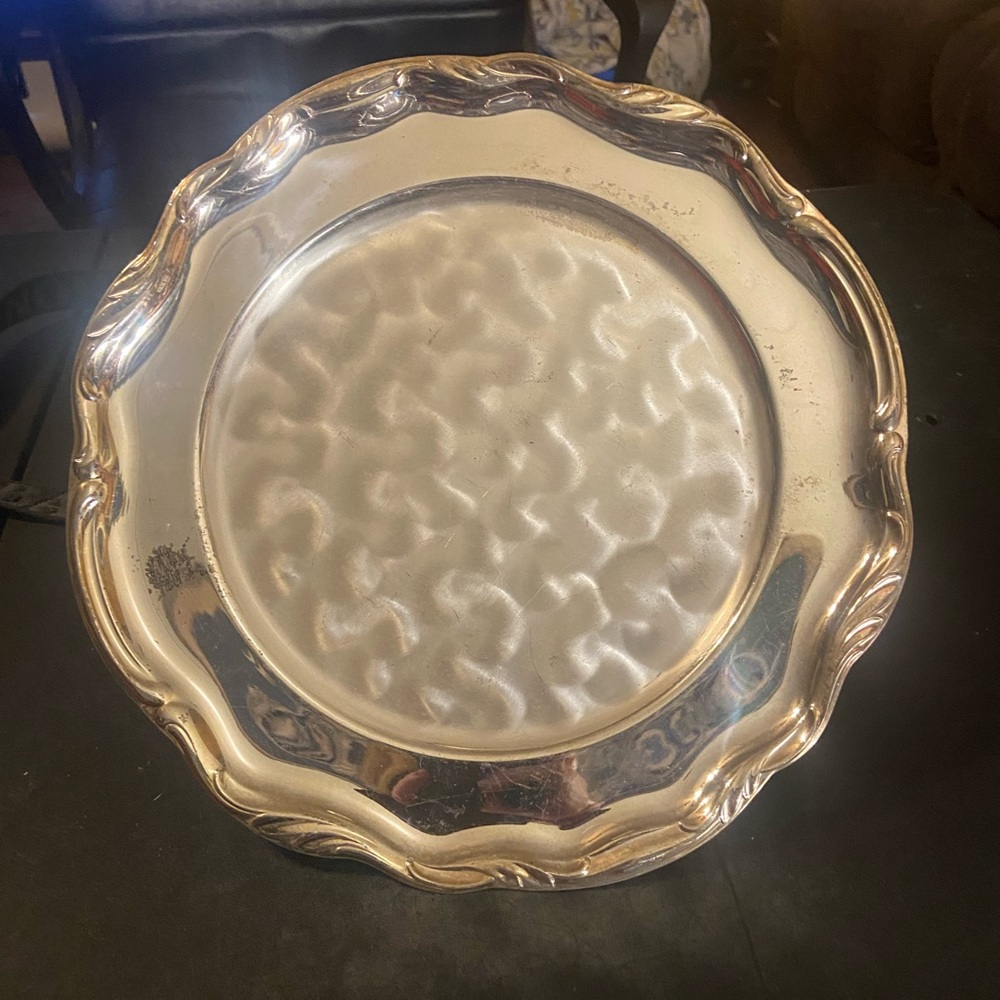 W M F Ikora Germany Silverplate Round Platter Serving Tray 1970